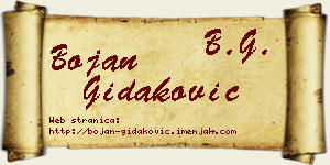 Bojan Gidaković vizit kartica